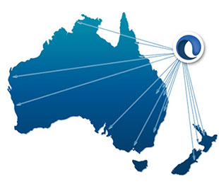 Australia map with Credit One branches