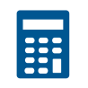 Blue calculator icon at mobile menu